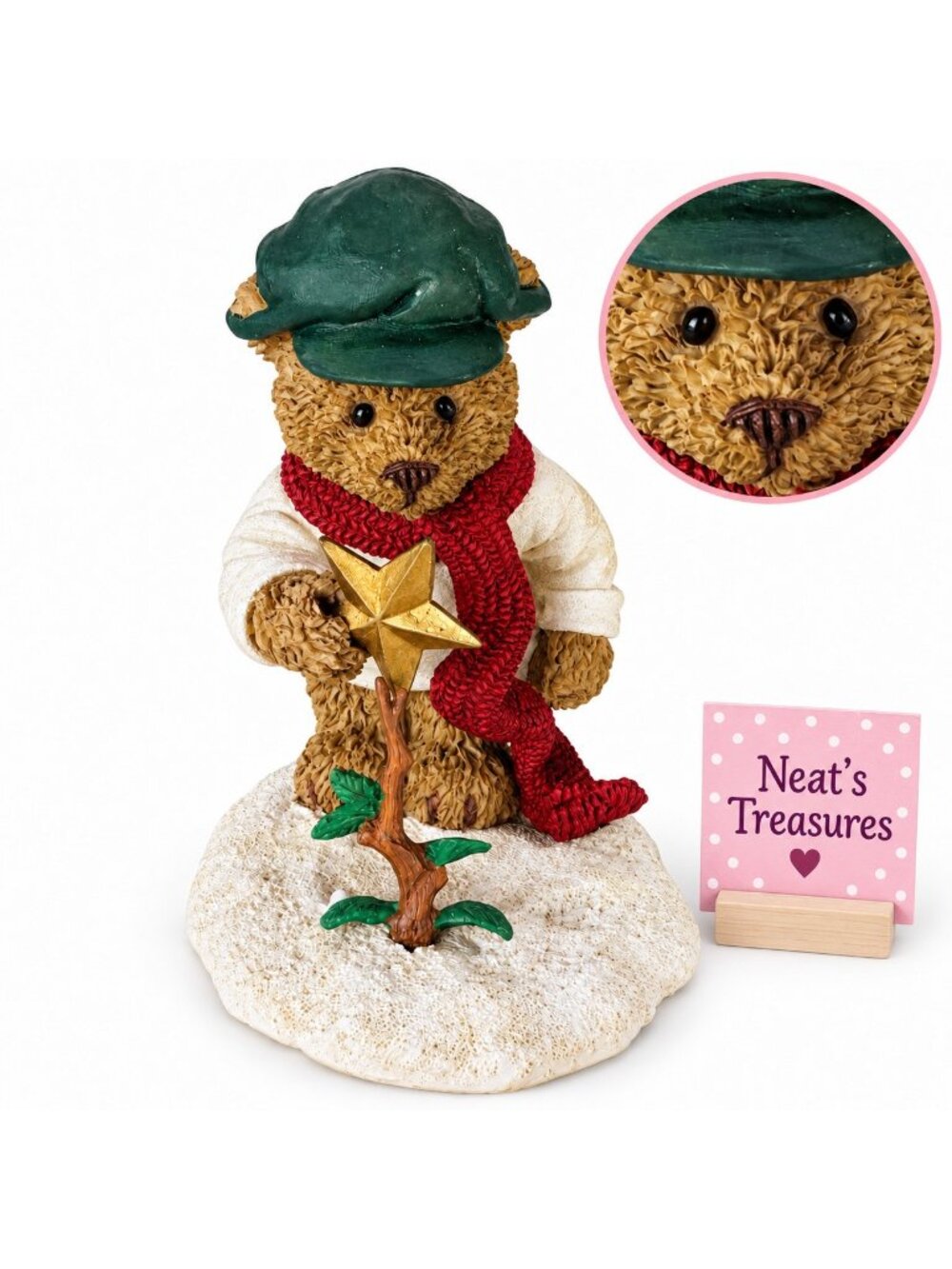 The Windsor Bears of Cranbury Commons CHARLIE THE LITTLEST CHRISTMAS TREE Resin